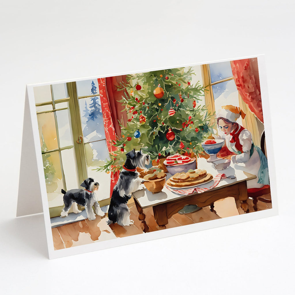 Schnauzer Christmas Cookies Greeting Cards Pack of 8 Blank Cards with Envelopes Whimsical A7 Size 5x7