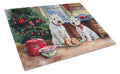 Westie Christmas Cookies Cutting Board Tempered Glass Kitchen Cutting Surface, Heat Resistant Chopping, Non-Slip Feet, Food Prep & Serving