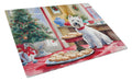 Westie Christmas Cookies Cutting Board Tempered Glass Kitchen Cutting Surface, Heat Resistant Chopping, Non-Slip Feet, Food Prep & Serving