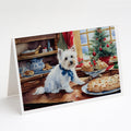 Westie Christmas Cookies Greeting Cards Pack of 8 Blank Cards with Envelopes Whimsical A7 Size 5x7