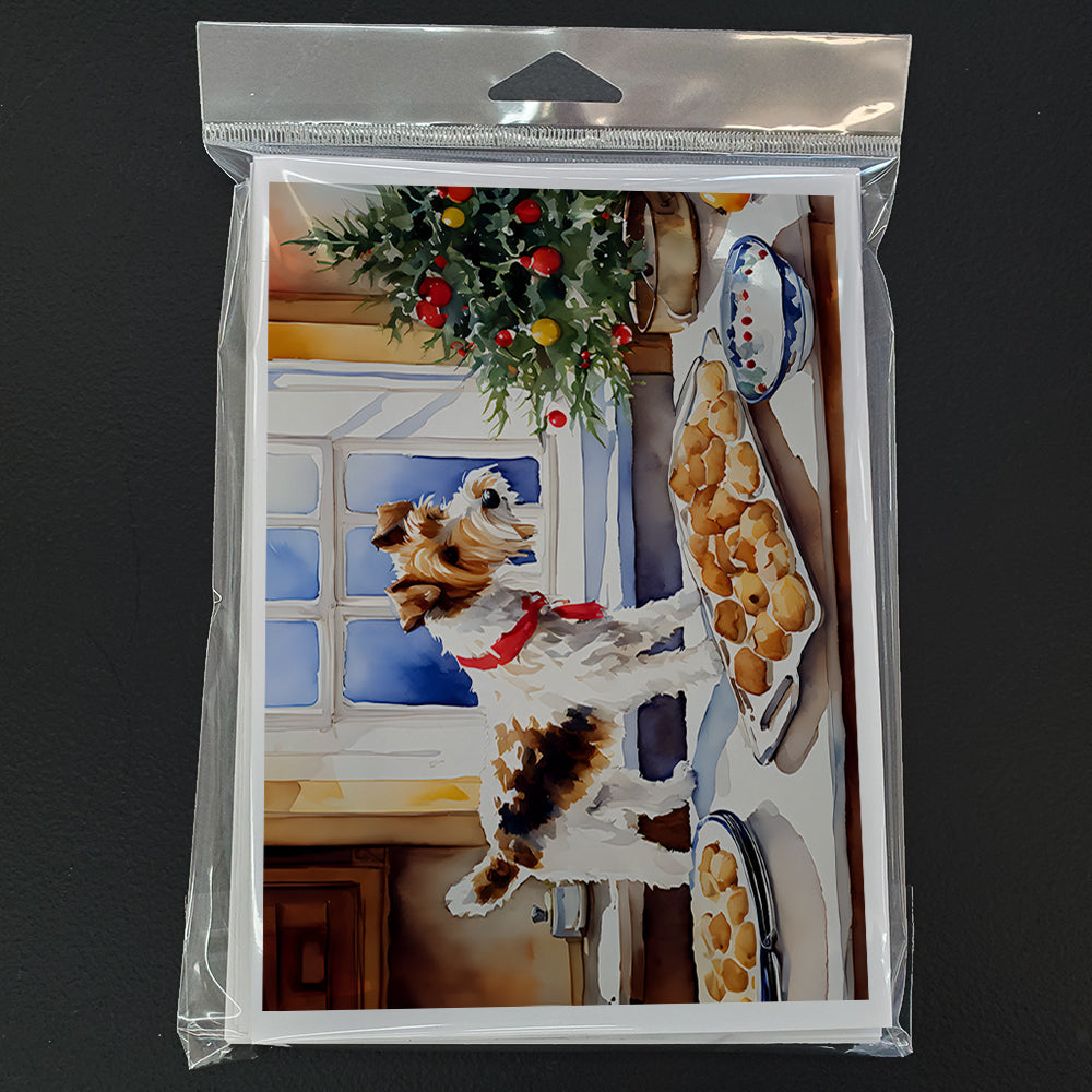 Wire Fox Terrier Christmas Cookies Greeting Cards Pack of 8 Blank Cards with Envelopes Whimsical A7 Size 5x7