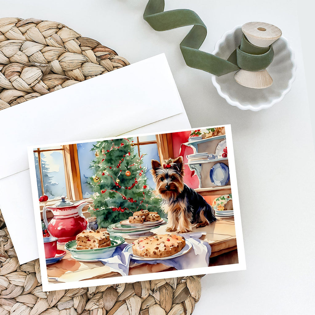 Yorkshire Terrier Yorkie Christmas Cookies Greeting Cards Pack of 8 Blank Cards with Envelopes Whimsical A7 Size 5x7