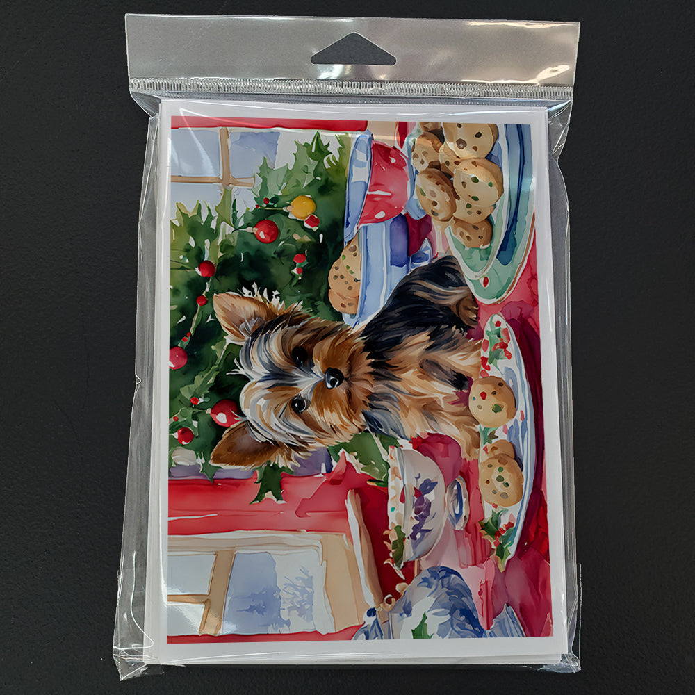 Yorkshire Terrier Yorkie Christmas Cookies Greeting Cards Pack of 8 Blank Cards with Envelopes Whimsical A7 Size 5x7