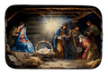 Nativity Gathering Holy Family Christmas Watercolor Dish Drying Mat Absorbent Dish Drying Mat Pad for Kitchen Counter Dish Drainer Mat for Countertop, 14 x 21", Multicolor