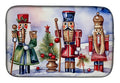 Nutcracker Soldiers Holiday Arrangement Watercolor Dish Drying Mat Absorbent Dish Drying Mat Pad for Kitchen Counter Dish Drainer Mat for Countertop, 14 x 21", Multicolor