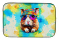 Hippie Animal Guinea Pig Dish Drying Mat Absorbent Dish Drying Mat Pad for Kitchen Counter Dish Drainer Mat for Countertop, 14 x 21", Multicolor