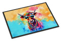 Hippie Animal Cow Doormat Indoor Outdoor 24H X 36W Front Door Mat Rugs for Entryway, Non Slip Washable Low Pile,