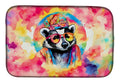 Hippie Animal Badger Dish Drying Mat Absorbent Dish Drying Mat Pad for Kitchen Counter Dish Drainer Mat for Countertop, 14 x 21", Multicolor