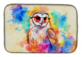 Hippie Animal Barn Owl Dish Drying Mat Absorbent Dish Drying Mat Pad for Kitchen Counter Dish Drainer Mat for Countertop, 14 x 21", Multicolor