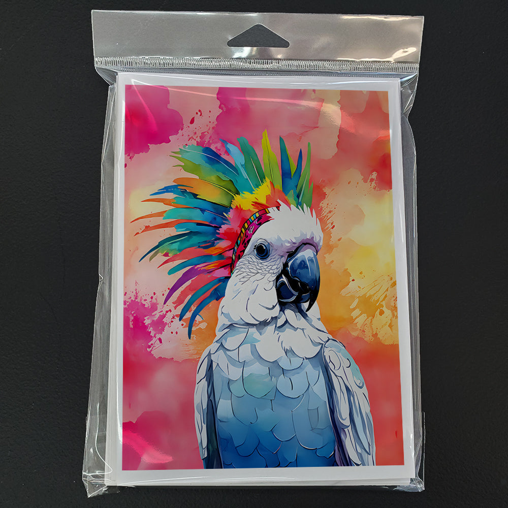 Hippie Animal Cockatoo Greeting Cards Pack of 8 Blank Cards with Envelopes Whimsical A7 Size 5x7