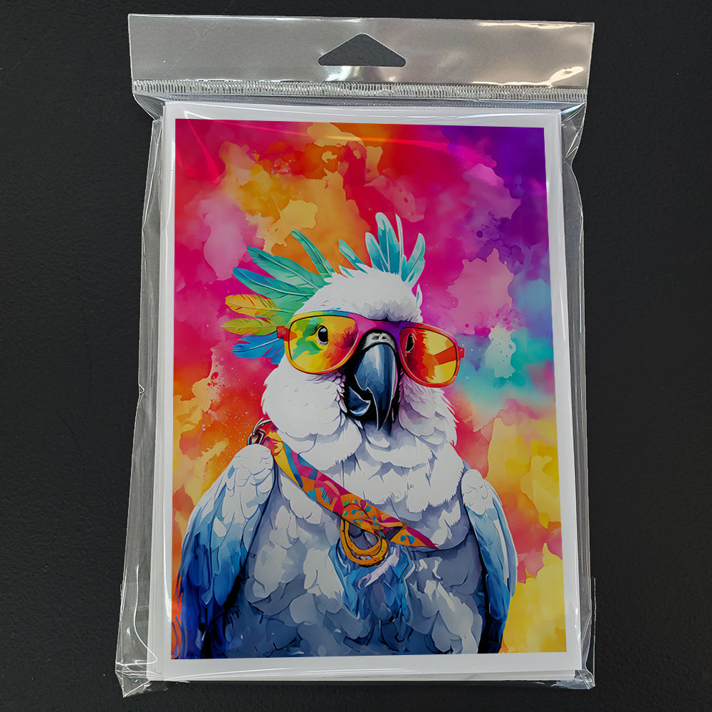 Hippie Animal Cockatoo Greeting Cards Pack of 8 Blank Cards with Envelopes Whimsical A7 Size 5x7