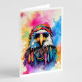 Hippie Animal Eagle Greeting Cards Pack of 8 Blank Cards with Envelopes Whimsical A7 Size 5x7
