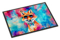 Hippie Animal Fox Doormat Indoor Outdoor 24H X 36W Front Door Mat Rugs for Entryway, Non Slip Washable Low Pile,