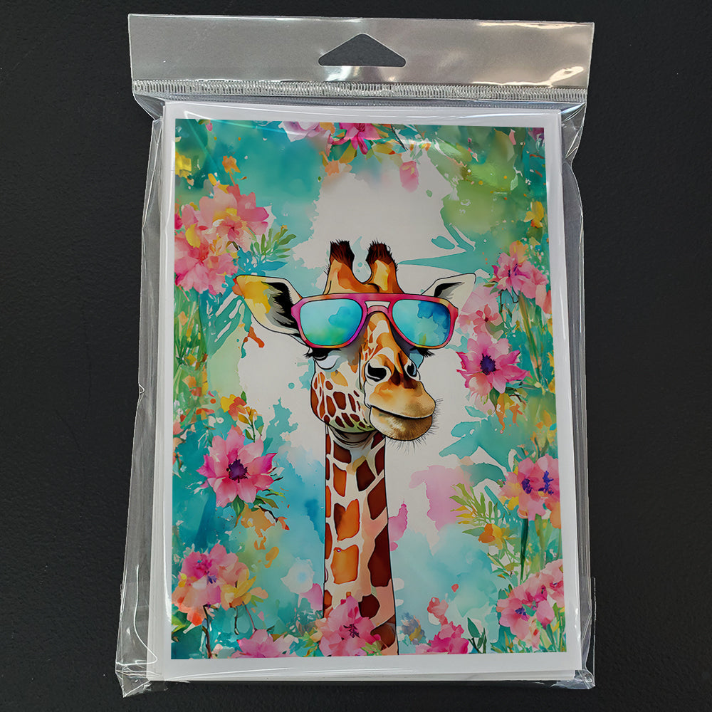 Hippie Animal Giraffe Greeting Cards Pack of 8 Blank Cards with Envelopes Whimsical A7 Size 5x7
