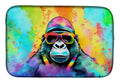Hippie Animal Gorilla Dish Drying Mat Absorbent Dish Drying Mat Pad for Kitchen Counter Dish Drainer Mat for Countertop, 14 x 21", Multicolor