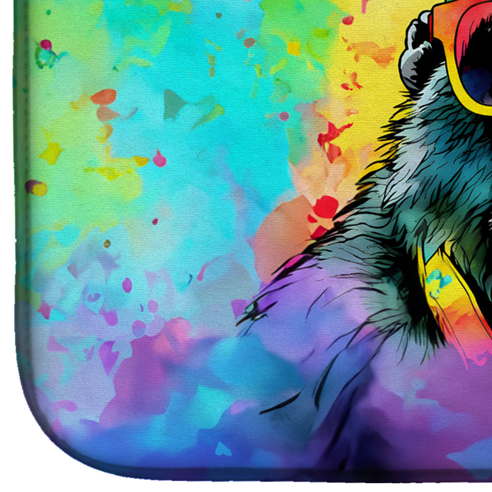 Hippie Animal Gorilla Dish Drying Mat Absorbent Dish Drying Mat Pad for Kitchen Counter Dish Drainer Mat for Countertop, 14 x 21", Multicolor