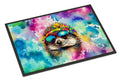 Hippie Animal Hedgehog Doormat Indoor Outdoor 18H X 27W Front Door Mat Rugs for Entryway, Non Slip Washable