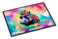 Hippie Animal Hippopotamus Doormat Indoor Outdoor 24H X 36W Front Door Mat Rugs for Entryway, Non Slip Washable Low Pile,