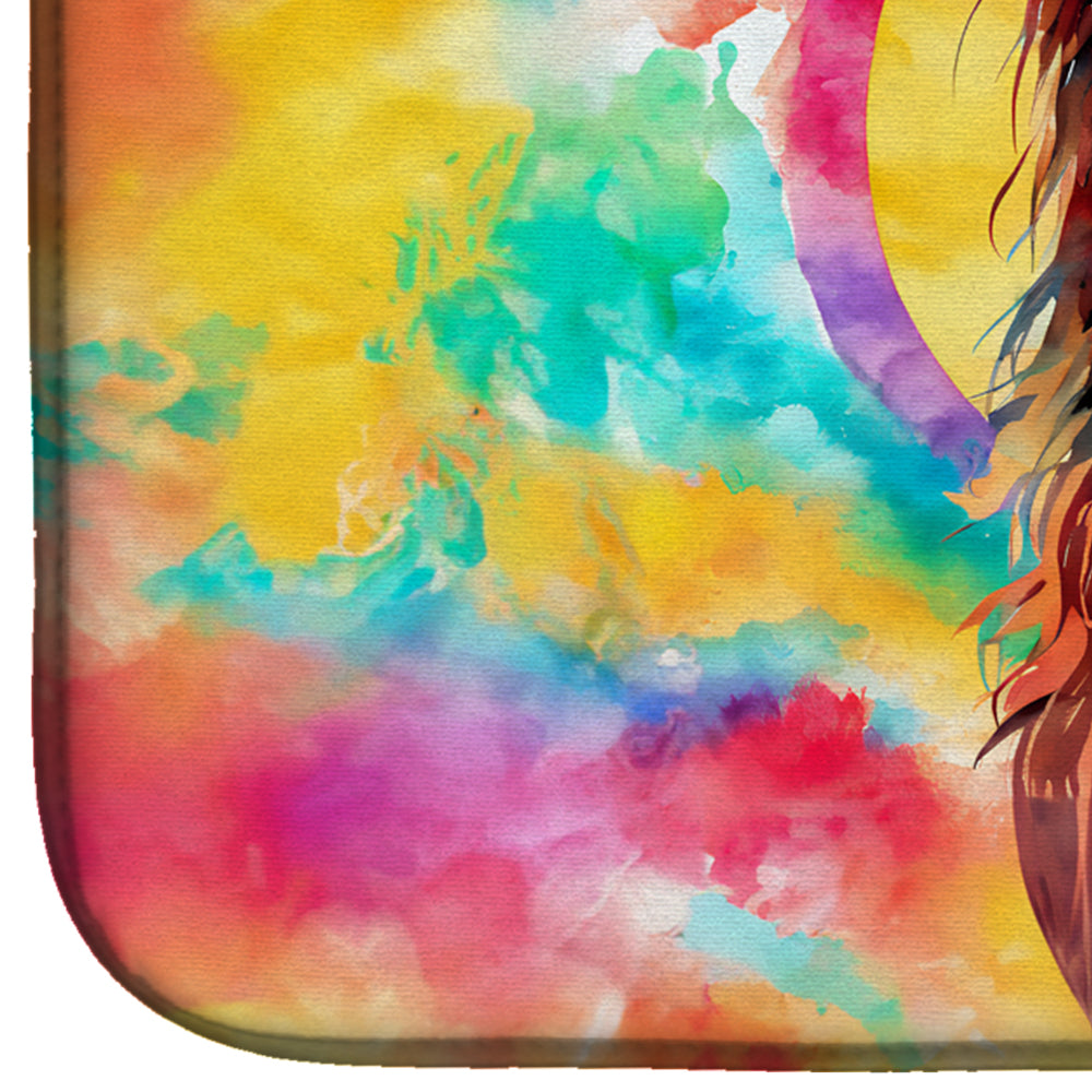 Hippie Animal Horse Dish Drying Mat Absorbent Dish Drying Mat Pad for Kitchen Counter Dish Drainer Mat for Countertop, 14 x 21", Multicolor