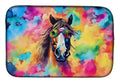 Hippie Animal Horse Dish Drying Mat Absorbent Dish Drying Mat Pad for Kitchen Counter Dish Drainer Mat for Countertop, 14 x 21", Multicolor