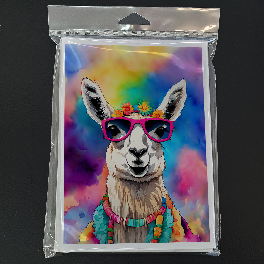 Hippie Animal Llama Greeting Cards Pack of 8 Blank Cards with Envelopes Whimsical A7 Size 5x7