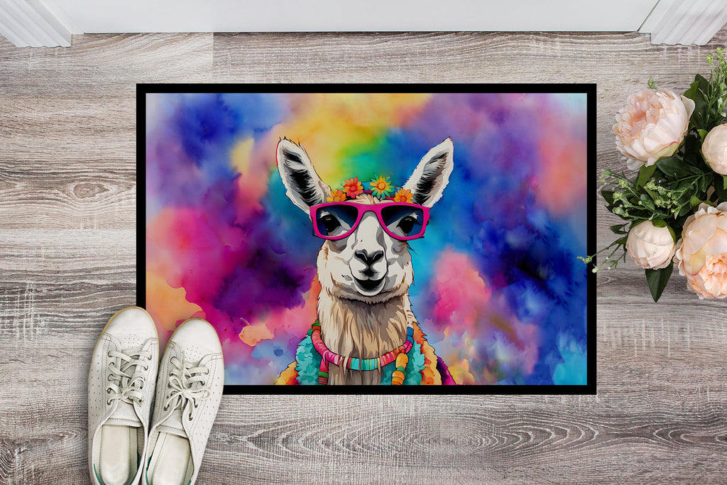 Hippie Animal Llama Doormat Indoor Outdoor 24H X 36W Front Door Mat Rugs for Entryway, Non Slip Washable Low Pile,