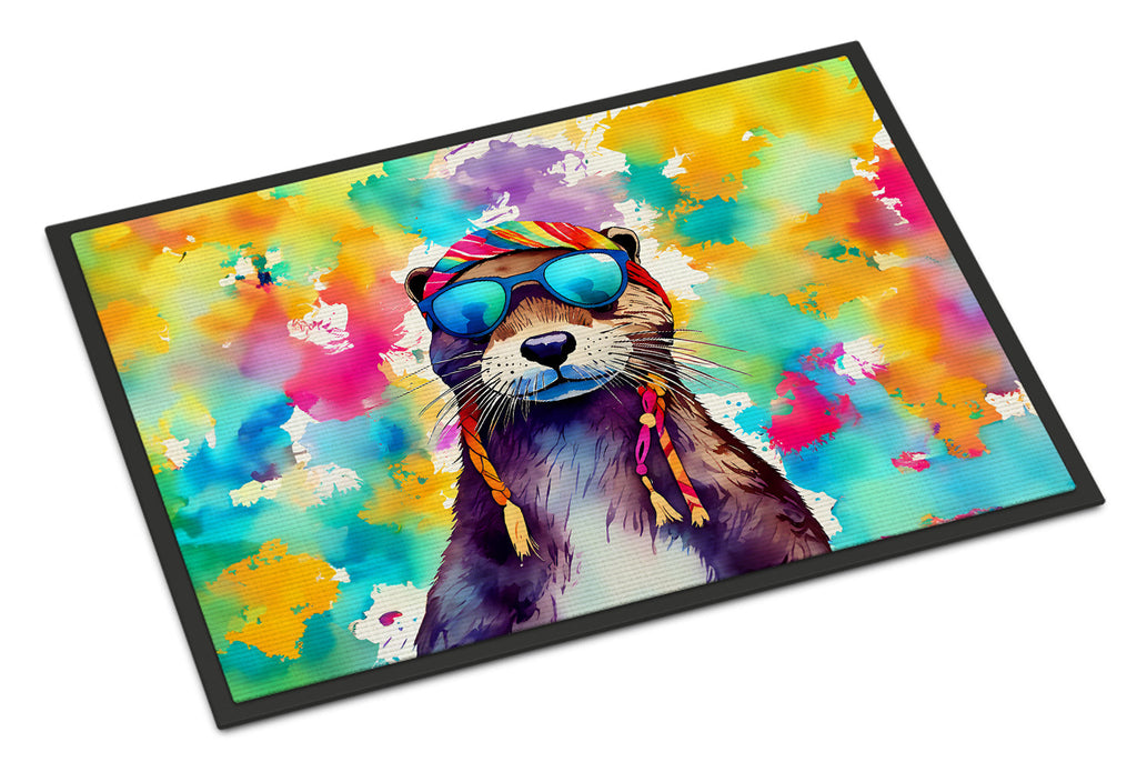 Hippie Animal Otter Doormat Indoor Outdoor 24H X 36W Front Door Mat Rugs for Entryway, Non Slip Washable Low Pile,
