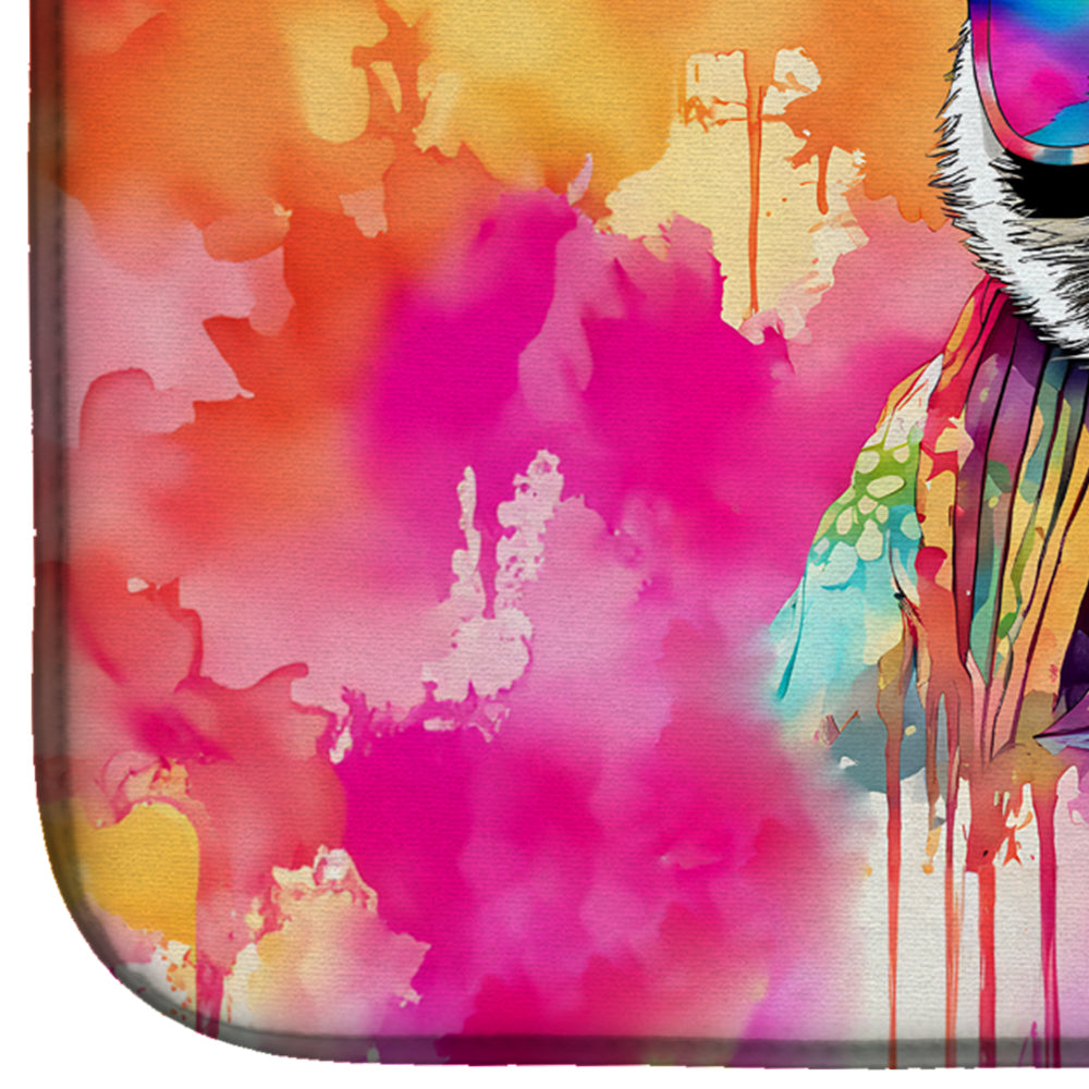 Hippie Animal Panda Dish Drying Mat Absorbent Dish Drying Mat Pad for Kitchen Counter Dish Drainer Mat for Countertop, 14 x 21", Multicolor