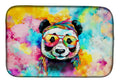 Hippie Animal Panda Dish Drying Mat Absorbent Dish Drying Mat Pad for Kitchen Counter Dish Drainer Mat for Countertop, 14 x 21", Multicolor