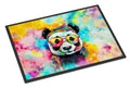 Hippie Animal Panda Doormat Indoor Outdoor 18H X 27W Front Door Mat Rugs for Entryway, Non Slip Washable