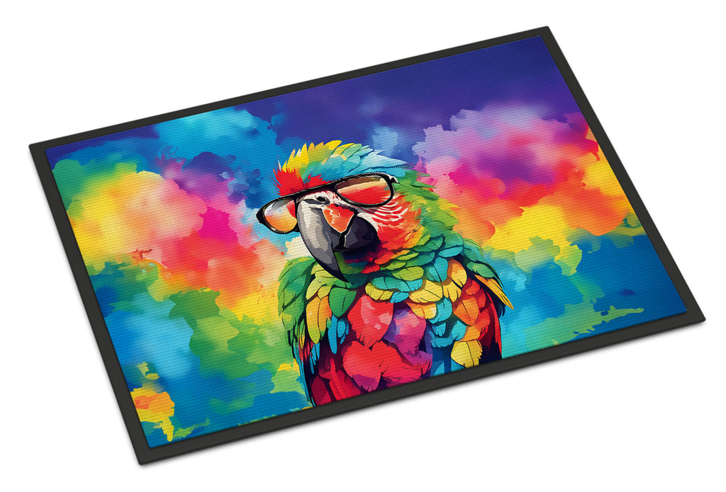 Hippie Animal Parrot Doormat Indoor Outdoor 24H X 36W Front Door Mat Rugs for Entryway, Non Slip Washable Low Pile,