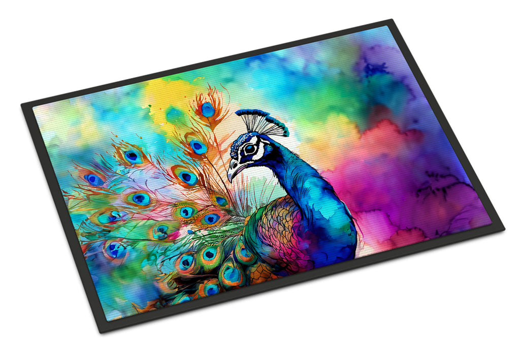 Hippie Animal Peacock Doormat Indoor Outdoor 24H X 36W Front Door Mat Rugs for Entryway, Non Slip Washable Low Pile,