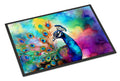 Hippie Animal Peacock Doormat Indoor Outdoor 18H X 27W Front Door Mat Rugs for Entryway, Non Slip Washable