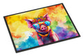 Hippie Animal Pig Doormat Indoor Outdoor 18H X 27W Front Door Mat Rugs for Entryway, Non Slip Washable