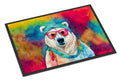 Hippie Animal Polar Bear Doormat Indoor Outdoor 24H X 36W Front Door Mat Rugs for Entryway, Non Slip Washable Low Pile,