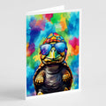 Hippie Animal Tortoise Turtle Greeting Cards Pack of 8 Blank Cards with Envelopes Whimsical A7 Size 5x7