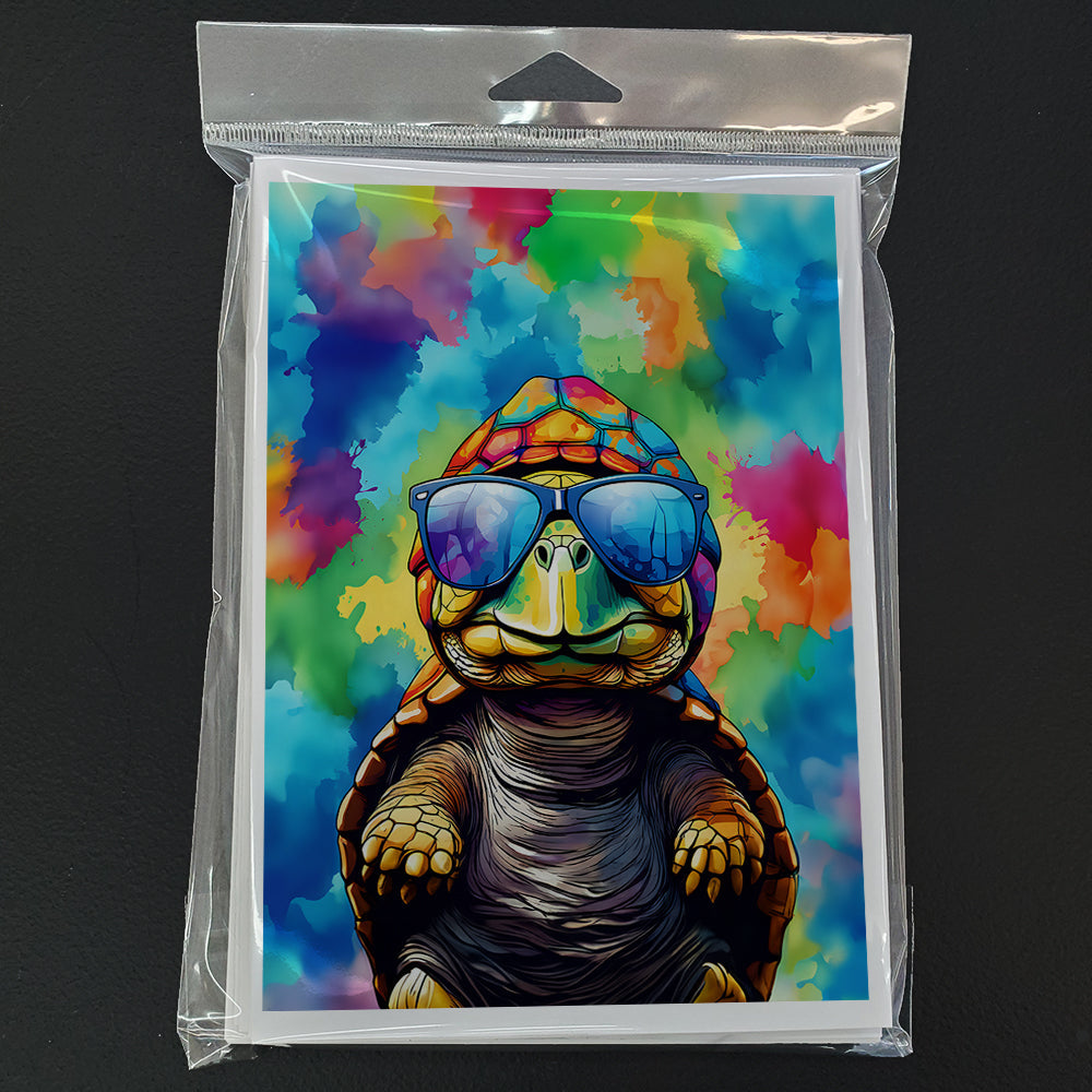 Hippie Animal Tortoise Turtle Greeting Cards Pack of 8 Blank Cards with Envelopes Whimsical A7 Size 5x7