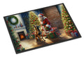 Belgian Malinois and Santa Claus Doormat Indoor Outdoor 18H X 27W Front Door Mat Rugs for Entryway, Non Slip Washable