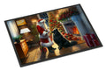 Belgian Sheepdog and Santa Claus Doormat Indoor Outdoor 18H X 27W Front Door Mat Rugs for Entryway, Non Slip Washable