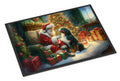 Bernese Mountain Dog and Santa Claus Doormat Indoor Outdoor 18H X 27W Front Door Mat Rugs for Entryway, Non Slip Washable