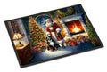 Bernese Mountain Dog and Santa Claus Doormat Indoor Outdoor 24H X 36W Front Door Mat Rugs for Entryway, Non Slip Washable Low Pile,