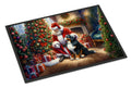 Bernese Mountain Dog and Santa Claus Doormat Indoor Outdoor 24H X 36W Front Door Mat Rugs for Entryway, Non Slip Washable Low Pile,
