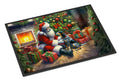 Bluetick Hound and Santa Claus Doormat Indoor Outdoor 24H X 36W Front Door Mat Rugs for Entryway, Non Slip Washable Low Pile,