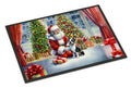 Boston Terrier and Santa Claus Doormat Indoor Outdoor 24H X 36W Front Door Mat Rugs for Entryway, Non Slip Washable Low Pile,