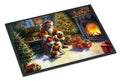 Brittany and Santa Claus Doormat Indoor Outdoor 24H X 36W Front Door Mat Rugs for Entryway, Non Slip Washable Low Pile,