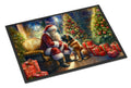 Bullmastiff and Santa Claus Doormat Indoor Outdoor 24H X 36W Front Door Mat Rugs for Entryway, Non Slip Washable Low Pile,