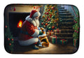 Corgi and Santa Claus Dish Drying Mat Absorbent Dish Drying Mat Pad for Kitchen Counter Dish Drainer Mat for Countertop, 14 x 21", Multicolor