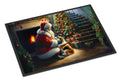 Corgi and Santa Claus Doormat Indoor Outdoor 18H X 27W Front Door Mat Rugs for Entryway, Non Slip Washable