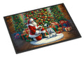 Dalmatian and Santa Claus Doormat Indoor Outdoor 18H X 27W Front Door Mat Rugs for Entryway, Non Slip Washable