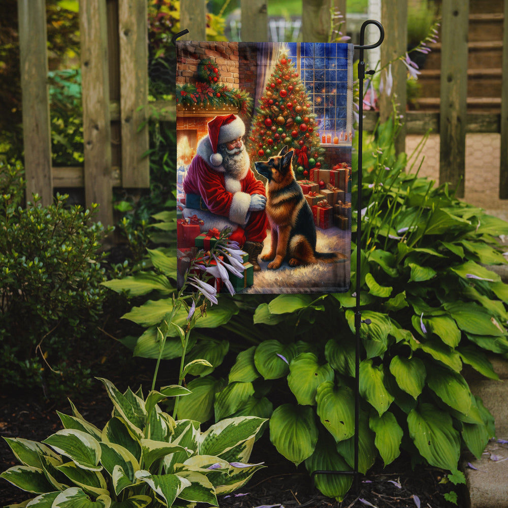 German Shepherd and Santa Claus Garden Flag Mailbox Decorative Yard Banner Outside Patio Artwork for Flower Beds, Garden Size, Multicolor
